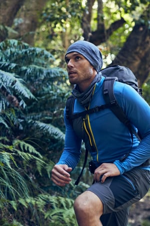 LIGHTWEIGHT 3/4 MERINO WOOL LIGHT DENIM MULTI STRIPES [3]