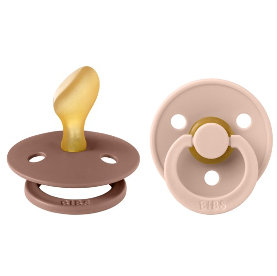BIBS - Set 2 suzete Colour Latex, tetina anatomica, 6 luni +  Blush/Woodchuck [2]