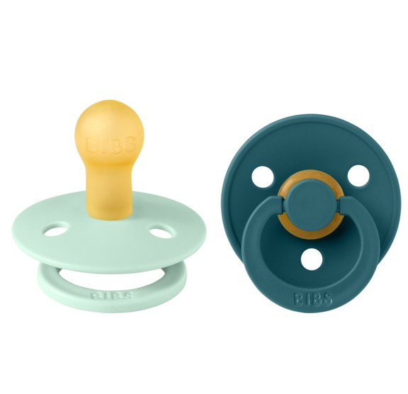 BIBS - Set 2 suzete Colour Latex, tetina rotunda, 0 luni + [2]