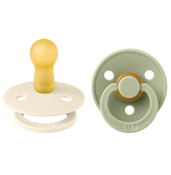 BIBS - Set 2 suzete Colour Latex, tetina rotunda, 6 luni + [2]