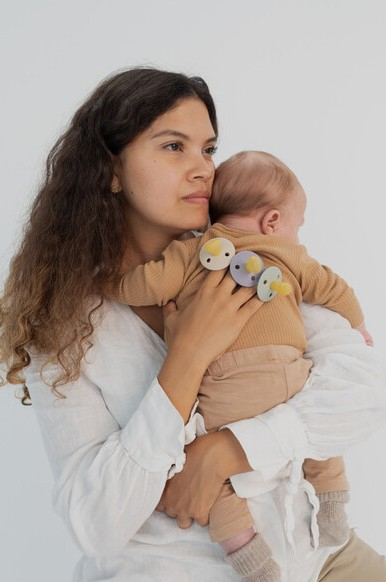 BIBS - Set 2 suzete Colour Latex, tetina simetrica, 0 luni + Fossil Grey/Mauve [4]