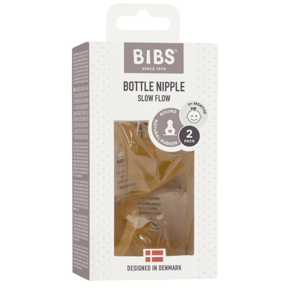 BIBS - Set 2 tetine pentru biberon, Latex, cu flux lent [2]