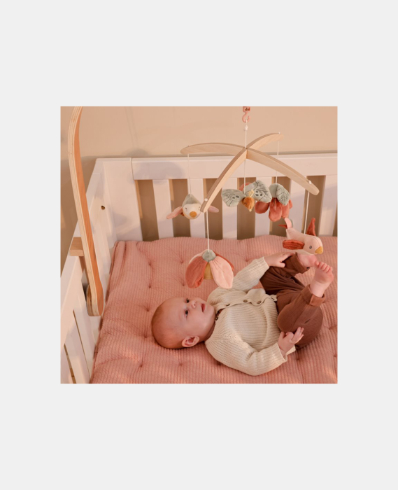 Carusel muzical cu brat din lemn – Flowers & Butterflies [3]