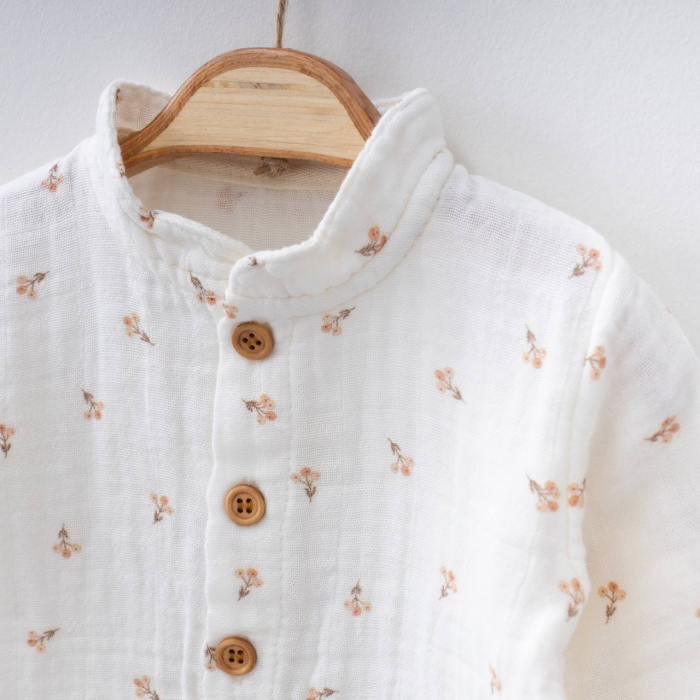Costum Bebe Fetite Muselina Flori [4]