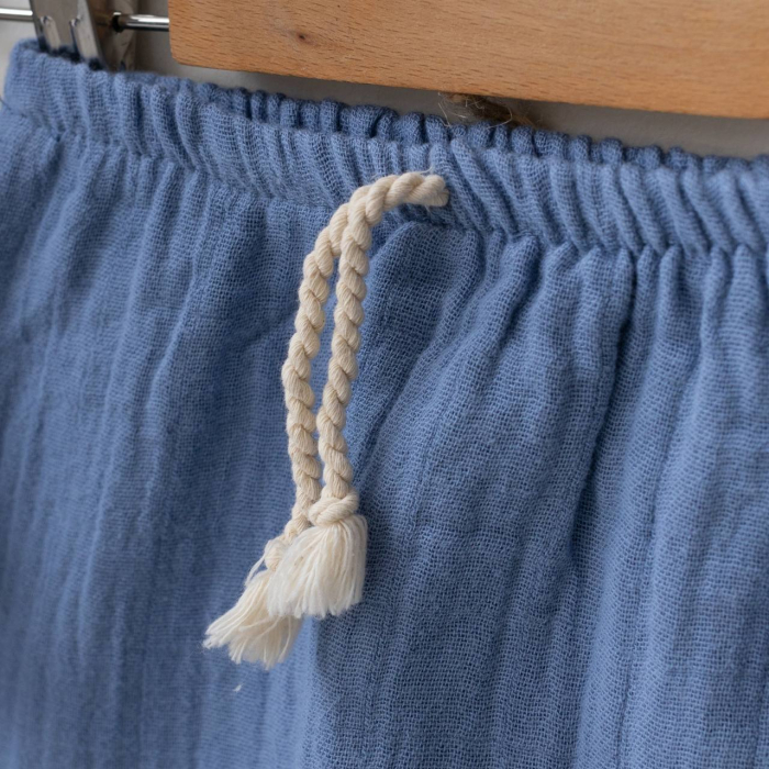 Costumas Bebe Baieti Muselina Bleu Dungi [2]