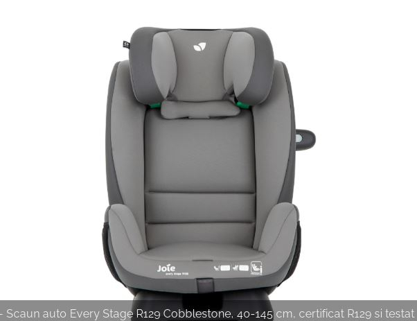 Joie - Scaun auto Every Stage R129 Cobblestone, 40-145 cm, certificat R129 si testat ADAC [7]
