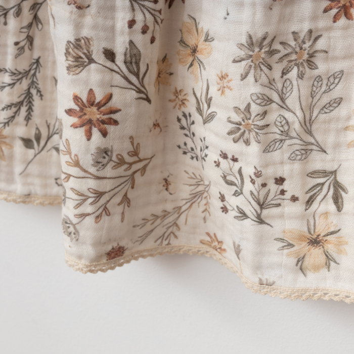 Set Rochie si Bandana Bebelusi Fete Muselina  Flori [3]