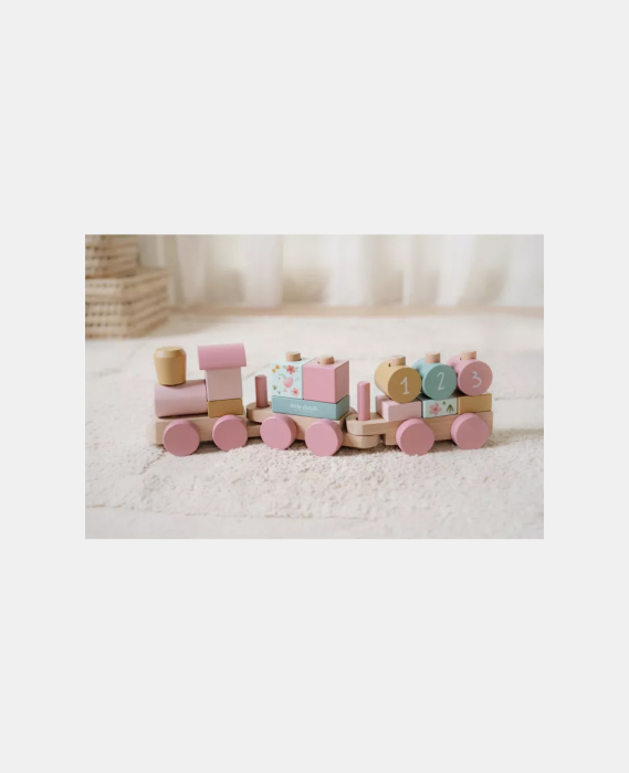 Trenuleț din lemn FSC pentru stivuire- Fairy Garden/Flowers [2]