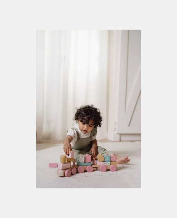 Trenuleț din lemn FSC pentru stivuire- Fairy Garden/Flowers [3]