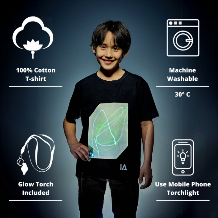 Tricou Copii Interactiv Luminat Negru-Verde Illuminated Apparel [5]