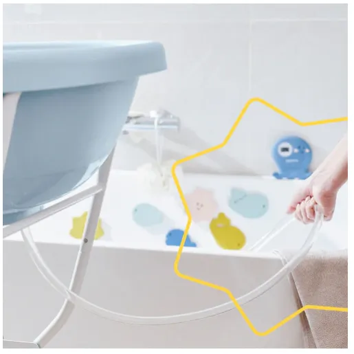 Badabulle - Set cadita in forma de balena, suport si furtun de scurgere [1]