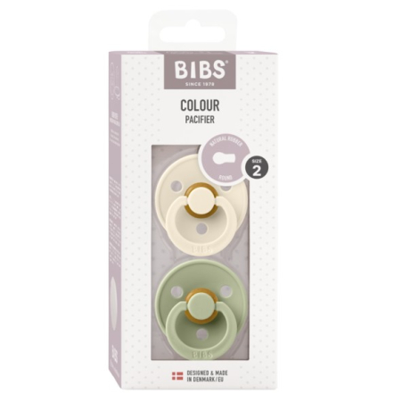 Suzete & Accesorii - BIBS - Set 2 suzete Colour Latex, tetina rotunda, 6 luni +