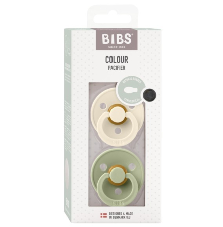 Suzete & Accesorii - BIBS - Set 2 suzete Colour Latex, tetina simetrica, 6 luni + Size 2