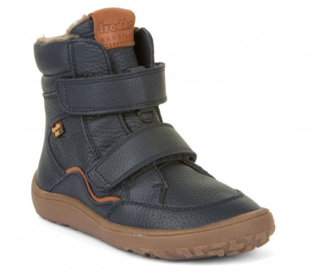 Primii pasi - Cizme Froddo barefoot impermeabile piele naturală căptuşite lână naturală Dark Blue