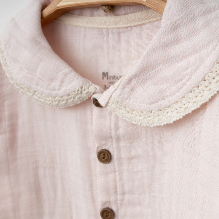 Costum Muselina Bebe Fetita Roz [1]