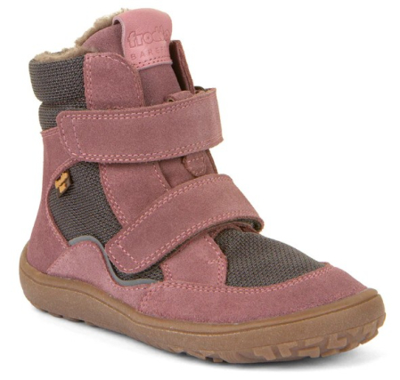 Primii pasi - Ghetele de iarnă Barefoot Froddo Tex Grey/Pink