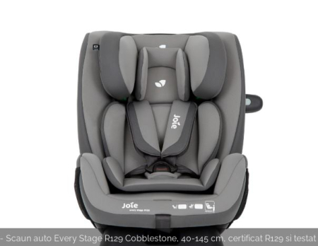 Scaune Auto 0 - 12ani - Joie - Scaun auto Every Stage R129 Cobblestone, 40-145 cm, certificat R129 si testat ADAC