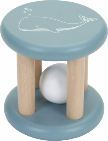 JUCARII - Jucărie din lemn pentru bebeluși cilindru cu bilă Albastra