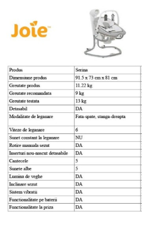 Leagan si balansoar pentru copii Joie Serina 2 In 1 rotativ Logan [6]
