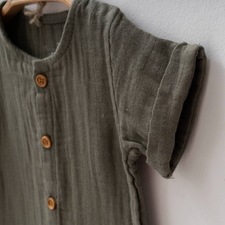 Overall Muselina Bebe Scurt Army [1]