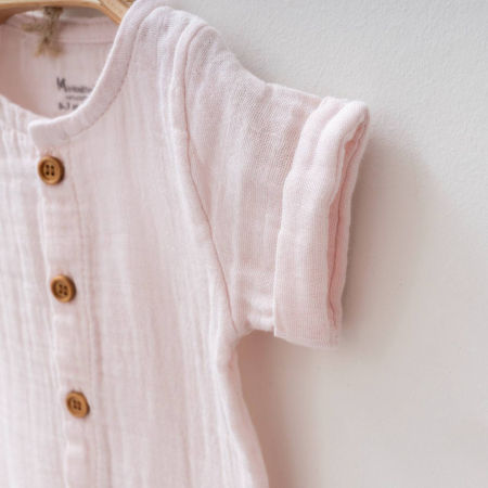 Overall Muselina Bebe Scurt Roz [1]