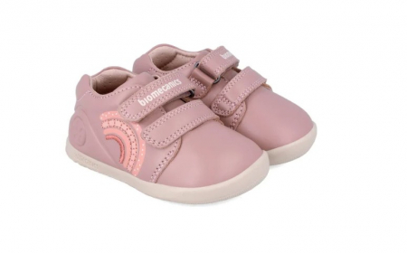 Primii pasi - Pantofi copii fete calapod lat din piele Biomecanics, Roz - 241162-B159