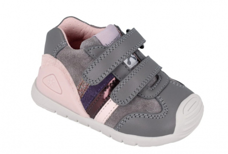 Pantofi copii fete din piele Biomecanics, Gri - 241110-C213 [2]