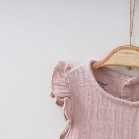 Rochie Bebe Fetite Muselina Mov Maneca Scurta [1]