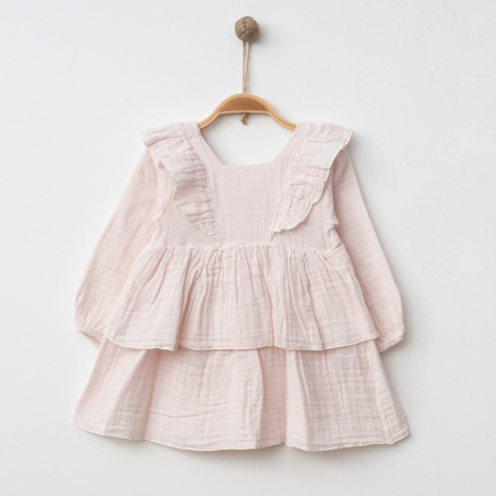 MUSELINE - Rochie Fete Muselina Funda Roz