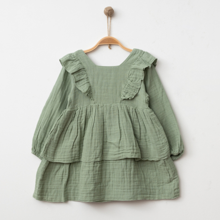 ROCHII - Rochie Fete Muselina Funda Verde