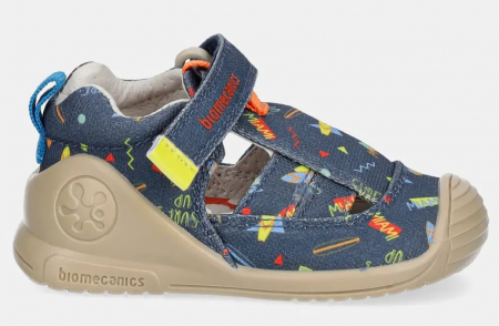 Primii pasi - Sandale copii baieti din textil Biomecanics, Albastru - 252179-A556