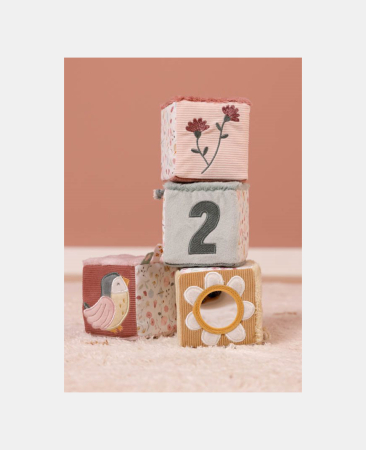 JUCARII - Set 4 cuburi senzoriale pentru bebeluși - Flowers