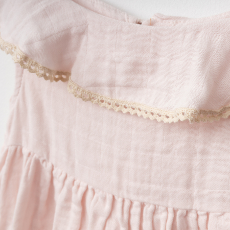 Set Rochie si Bentita Bebelusi Fete Muselina  Roz [1]