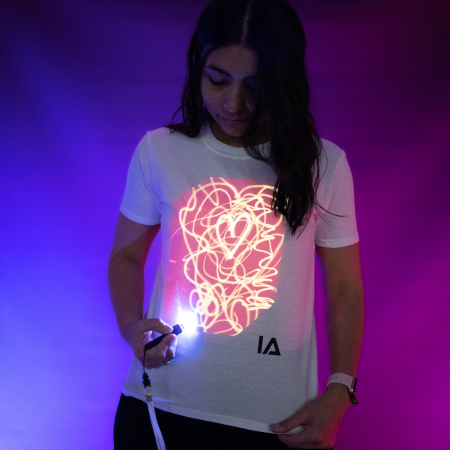 Tricou Copii Interactiv Luminat Alb-Roz Illuminated Apparel [1]