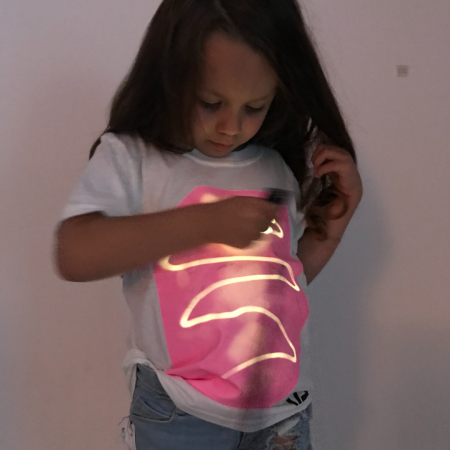 Tricou Copii Interactiv Luminat Alb-Roz Illuminated Apparel [5]