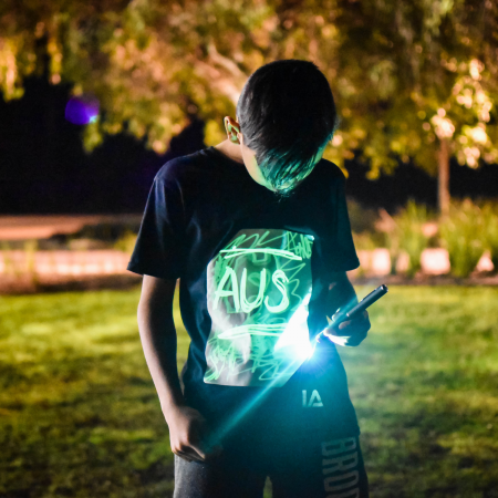 Tricou Copii Interactiv Luminat Negru-Verde Illuminated Apparel [2]