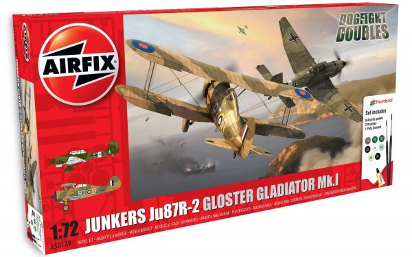 Kit constructie Airfix set Junkers JU87R-2 si Gloster Gladiator [1]