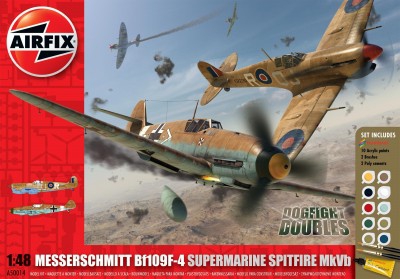 Kit constructie si pictura Set 2 avioane Messerschmitt Bf109F-4 si Supermarine Spitfire MkVb Dogfight Doubles [1]