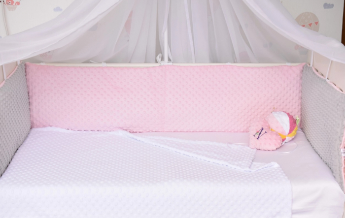 Set 4 aparatori plus minky groase, gri crem