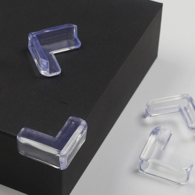 Set 4 coltare forma L, silicon transparent, 1.5x0.5x4.0 cm [3]