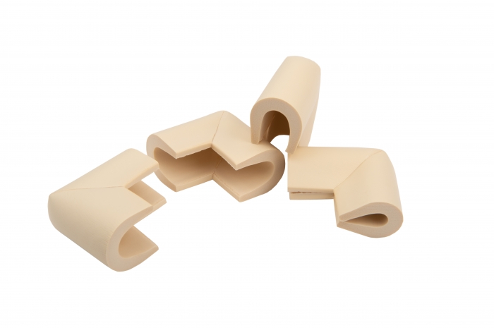 Set 4 coltare in forma u, 3.5x0.7x6 cm, crem