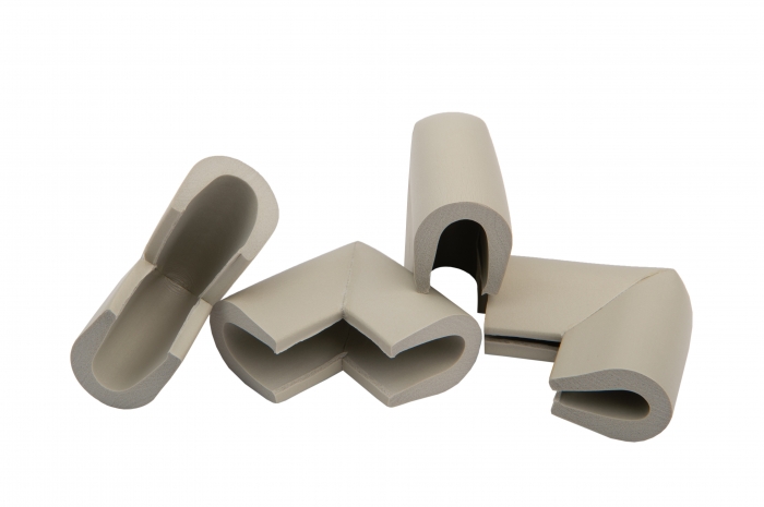 Set 4 coltare in forma u, 3.5x0.7x6 cm, gri