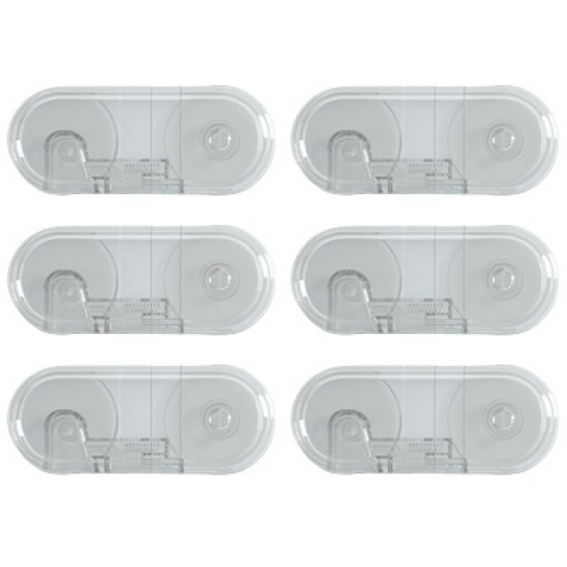 Set 6 sigurante fixe pentru usi si sertare dulap, transparent, 9.6x4x1.5 cm buy4baby.ro/