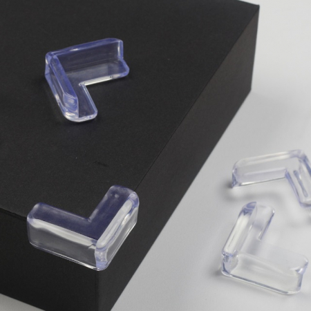 Set 4 coltare forma L, silicon transparent, 1.5x0.5x4.0 cm [2]