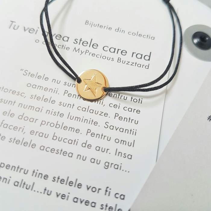 Bratara Tu Vei Avea Stele Care Rad cu ban, stea si diamant - aur 14k [2]