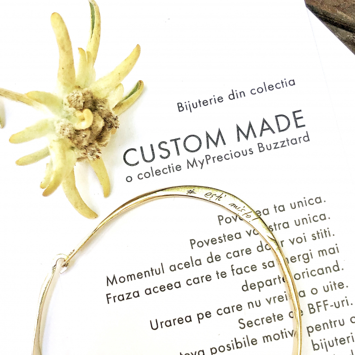 Bratara subtire cu carlig Custom Made fir gravat - argint 925 [4]