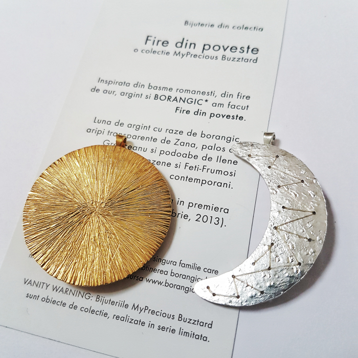 Brosa-Pandant Fibula - Soare si Luna - argint 925 [2]