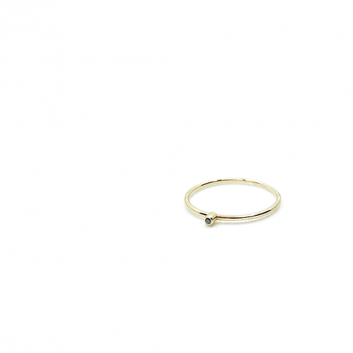 Inel Fire din poveste cu diamant natural negru 1,3 mm - aur 14k [3]