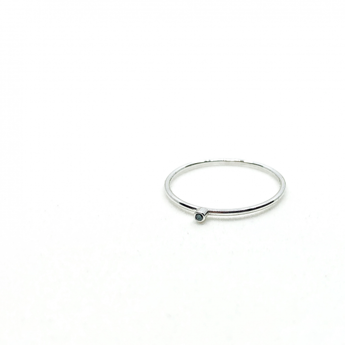 Inel Fire din poveste cu diamant natural negru 1,3 mm - aur 14k [2]