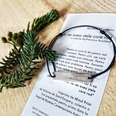 Tu vei avea stele care rad - Bratara Tu Vei Avea Stele Care Rad cu placa si Orizont - argint 925